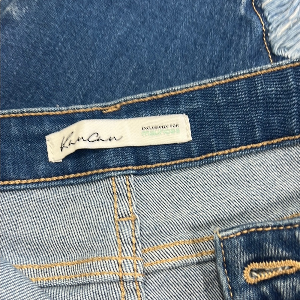 KanCan Blue Ankle Cropped Jeans with Distressed Details - Picture 2 of 6